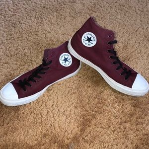 Maroon Chuck Taylor II shoes